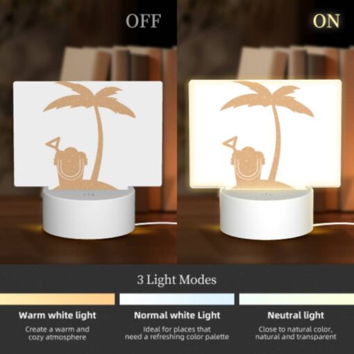 Rectangular Acrylic Night Light, A Cartoon Of A Man With A Headset On A Beach. -Nuas Diy Shop a7e44aca214b5485560acb535bea0c4c820e76cf