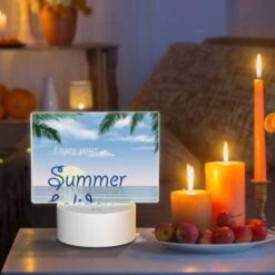 Rectangular Acrylic Night Light, A Beautiful Beach Scene With A Palm Tree And A Shell. 8 Rectangular Acrylic Night Light, A Beautiful Beach Scene With A Palm Tree And A Shell. -Nuas Diy Shop a842d5ebb451e56e08277d6c8e890e1040c9468a