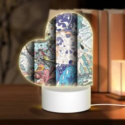 Love Acrylic Night Light, Four Different Colored Clocks Are Displayed On A Wall.