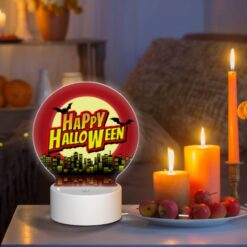 Round Acrylic Night Light, A Red Background With A Yellow And Red Banner That Says "Happy Halloween." -Nuas Diy Shop a8eafb556ff9da395c22fe1faa1507c6dbb0d723