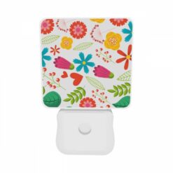 Night Light Set Of 2, A Colorful Flower Pattern With Hearts And Leaves. -Nuas Diy Shop a9a0a6524ef79e945f6784167a72db493dc6d99c
