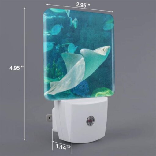 Night Light Set Of 2, A White Stingray Swims In The Ocean. -Nuas Diy Shop a9a773e31e25719b3fc5a27ac963417ce3e868c7