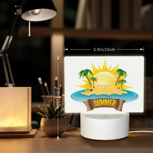 Rectangular Acrylic Night Light, A Sunny Beach With A Palm Tree Logo. -Nuas Diy Shop aa908e312323742fc00330702beca57efee515ea