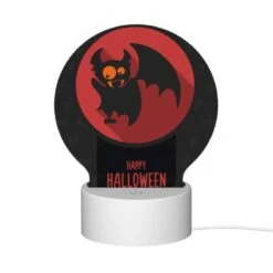 Round Acrylic Night Light, A Red And Black Bat With A Pumpkin On Its Head. -Nuas Diy Shop aa9ce81cda708eeec9388078936f4a2afa4bff85