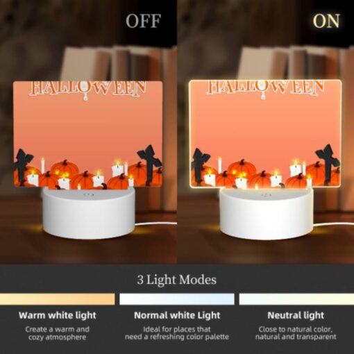 Rectangular Acrylic Night Light, A Halloween Scene With Lit Candles And Pumpkins. -Nuas Diy Shop aaceaff0a819dc0f2dc70c8ea8ee38f42a1732d0