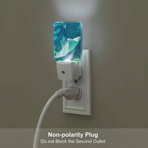 Night Light Set Of 2, A White Stingray Swims In The Ocean. -Nuas Diy Shop aaef79b4b1b24676812d9c73af130f9eaed22e82