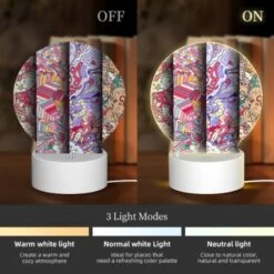 Round Acrylic Night Light, Three Colorful And Intricate Designs Are Displayed On A Wall. -Nuas Diy Shop aaf56d6962870e3ab90c09ec4fb87fc3c0ffe8ca