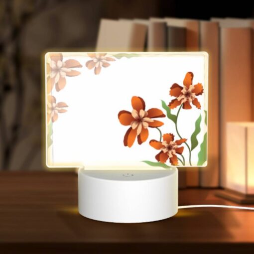 Rectangular Acrylic Night Light, A Picture Of Flowers With A White Background. -Nuas Diy Shop ab20d347385791404d825b47507583892db6f83c