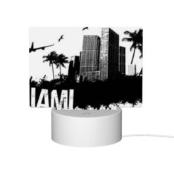 Rectangular Acrylic Night Light, A Black And White Photo Of A City With The Word "Miami" Written In The Foreground. -Nuas Diy Shop ab6b8805ccf5ec1ee8157644e04be81b1eedc0bd