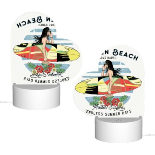 Love Acrylic Night Light, A Woman With A Surfboard In The Ocean. -Nuas Diy Shop ab99217eb3963e5582b33327441a9833c7ca9215