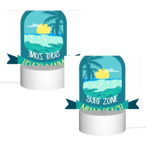 Rectangular Acrylic Night Light, A Logo For Miami Beach With A Sun And Palm Trees. -Nuas Diy Shop aba9697d76537d12ae8ce57d287850ccd7563835