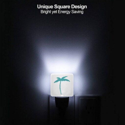 Night Light, A Green And White Palm Tree With A Blue Sky In The Background. -Nuas Diy Shop abb2ec74fda03d2825f09af35dc59225f2941413