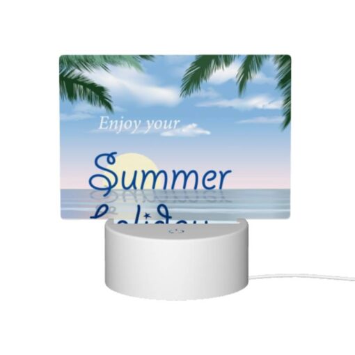 Rectangular Acrylic Night Light, A Beautiful Beach Scene With A Palm Tree And A Shell. -Nuas Diy Shop ac28b2bfe5a051fda0b68dae3005cf981abb756e