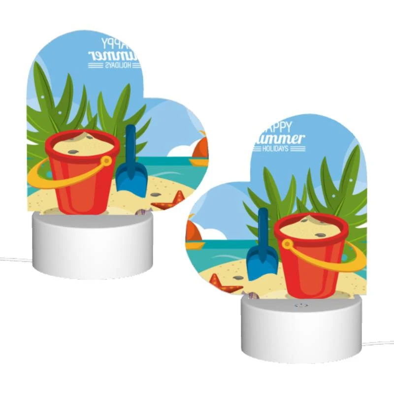 Love Acrylic Night Light, A red bucket is filled with sand and sits on a beach with a shovel and a starfish. Love Acrylic Night Light, A Red Bucket Is Filled With Sand And Sits On A Beach With A Shovel And A Starfish. -Nuas Diy Shop acedb6a8a7a0b8fd277a1264acda709b2618561c