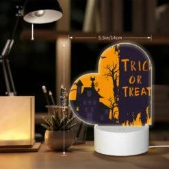 Love Acrylic Night Light, A Halloween Themed Poster With A House And A Tree. -Nuas Diy Shop ad2677d1fdf1f48891e078226e9121a17772671a
