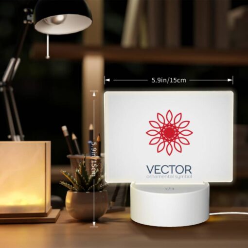 Rectangular Acrylic Night Light, A Red And White Flower With A Red Center. -Nuas Diy Shop ad302deea1954b80d1815ccfdedc95cd8d1d5fac
