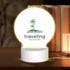 Round Acrylic Night Light, A Logo For Traveling With A Palm Tree In The Background. -Nuas Diy Shop ada3526fff8d0f6ff478416de11159bf9c49a638