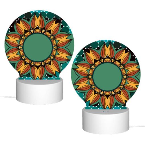 Round Acrylic Night Light, A Colorful Sunflower With A Green Center. -Nuas Diy Shop adb0faf971edb0e216cfff5c34c9deefc98f3e63
