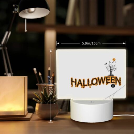 Rectangular Acrylic Night Light, A Spider Web With A Tree And A Pumpkin In The Middle. -Nuas Diy Shop ae0378163795d6348b48702580e66118fcb83ebe