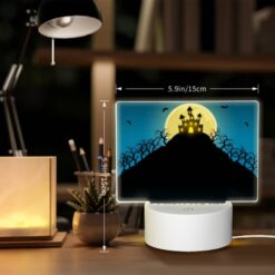 Rectangular Acrylic Night Light, A Halloween Poster With A Castle And Bats In The Sky. -Nuas Diy Shop ae0b58d5b1b03af8e03494f103a1a3fd8069c2d4