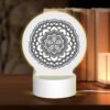 Round Acrylic Night Light, A Black And White Design Of A Flower. -Nuas Diy Shop ae3ef93a4b35725bf60eb3bbfd0055d257335732