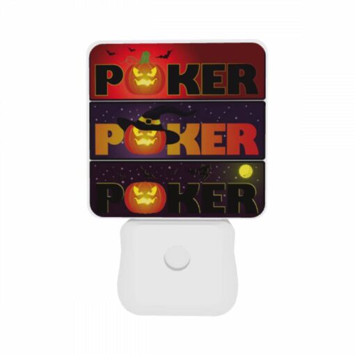 Night Light Set Of 2, A Poster With A Pumpkin On It That Says "Poker.". -Nuas Diy Shop ae4bd78ca7010022f531001de33faeccb4c479b7