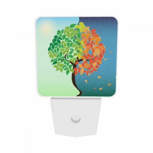 Night Light Set Of 2, A Tree With Green And Yellow Leaves Is Shown In A Split Image -Nuas Diy Shop ae5c50301c41a9b8b09e17834f187ca0cd7d3212