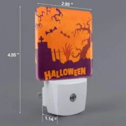 Night Light Set Of 2, A Halloween Scene With A Fence And A Cemetery. -Nuas Diy Shop ae6d9f40838340869fd15c497eca365ee2056c74