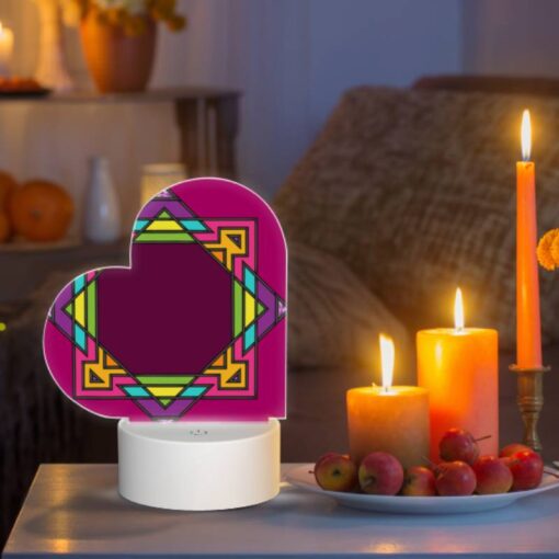 Love Acrylic Night Light, A Colorful Geometric Design On A Pink Background. -Nuas Diy Shop ae9601bde15e32e8deb3cd7bf612132d4569256f