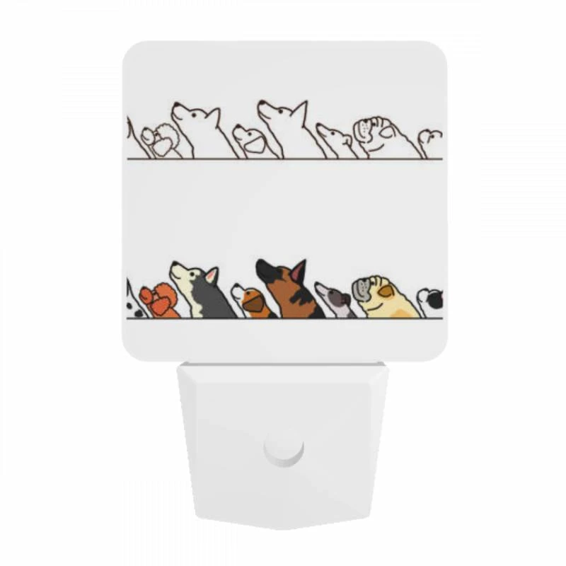 Night Light, A line of dogs and a cat are shown in a cartoon drawing. Night Light, A Line Of Dogs And A Cat Are Shown In A Cartoon Drawing. -Nuas Diy Shop aee32c00d9aea124d530fa2d19dc2f19e69fe8dc