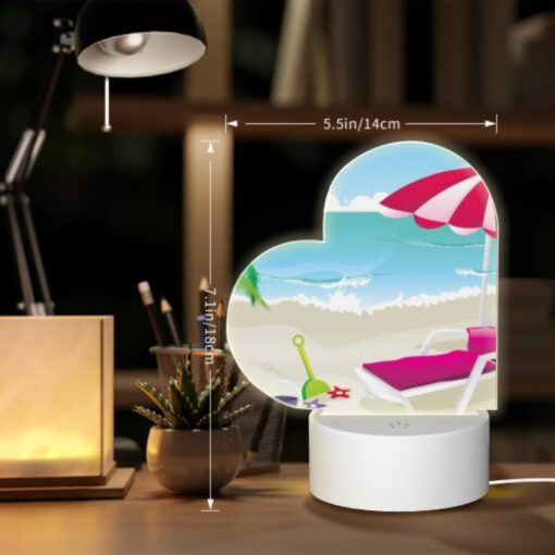 Love Acrylic Night Light, A Pink Umbrella Is Set Up On A Beach -Nuas Diy Shop af017284448a8fea2a6ae2692db15d6f5458c921