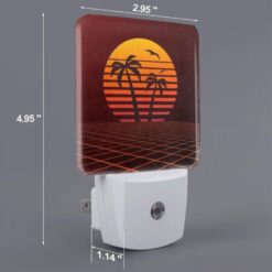 Night Light, A Sunset With A Palm Tree And Two Birds In The Sky. -Nuas Diy Shop af8148b4f36d7321f4195f579baa2be4f911c5e6