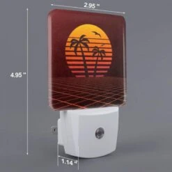 Night Light, A Sunset With A Palm Tree And Two Birds In The Sky. 3 Night Light, A Sunset With A Palm Tree And Two Birds In The Sky. -Nuas Diy Shop af8148b4f36d7321f4195f579baa2be4f911c5e6