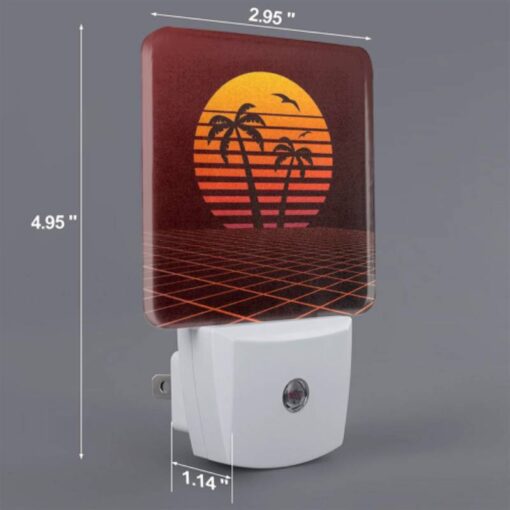 Night Light, A Sunset With A Palm Tree And Two Birds In The Sky. -Nuas Diy Shop af8148b4f36d7321f4195f579baa2be4f911c5e6