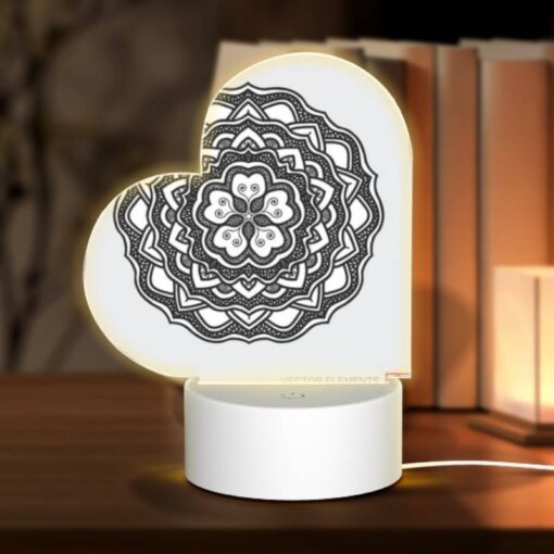 Love Acrylic Night Light, A Black And White Drawing Of A Flower. -Nuas Diy Shop af9aa6bcf4997f1758caf58a9c6734d343f5c969