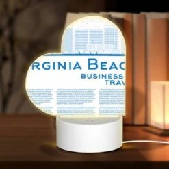 Love Acrylic Night Light, A Blue And White Map Of Virginia Beach