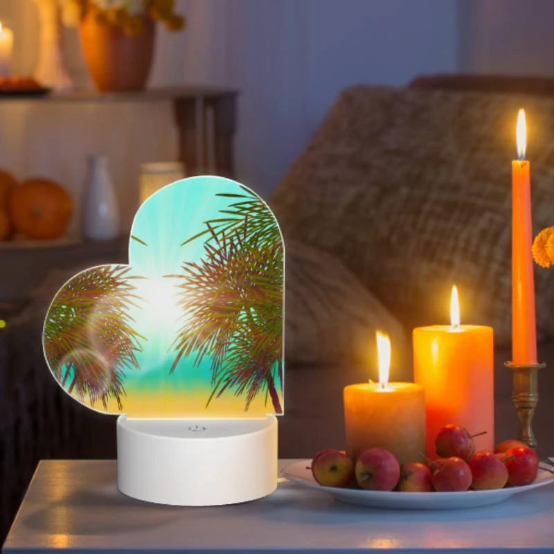 Love Acrylic Night Light, A sunset with two palm trees in the foreground. Love Acrylic Night Light, A Sunset With Two Palm Trees In The Foreground. -Nuas Diy Shop b024c0dca9551b9e444847d98473e3a8ac705d71