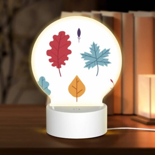 Round Acrylic Night Light, Six Different Colored Leaves Are Shown In A Row. -Nuas Diy Shop b06e81c5a3ca6e2cf2e98185b8571b9b9122d3b6
