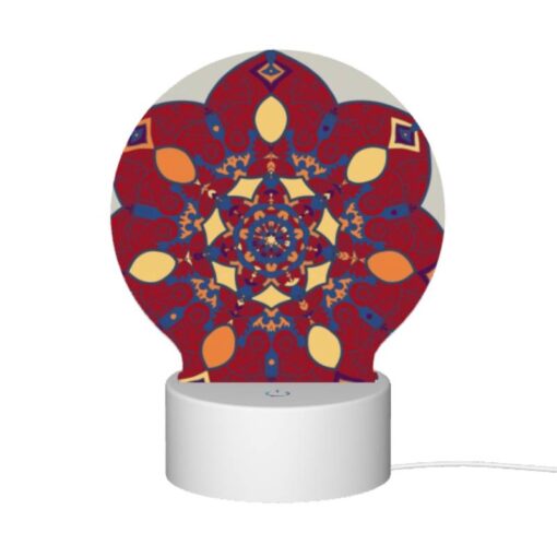 Round Acrylic Night Light, A Colorful Flower Design With A Yellow Center. -Nuas Diy Shop b0a2eeab628252e310eb984472150be2d623674e