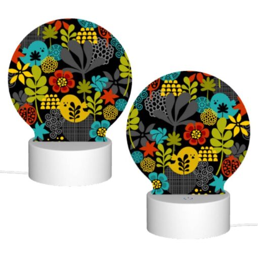 Round Acrylic Night Light, A Colorful Flower Pattern With Yellow -Nuas Diy Shop b0a9a45f9b73f70dad22329fbc106e4dd77c8ee1