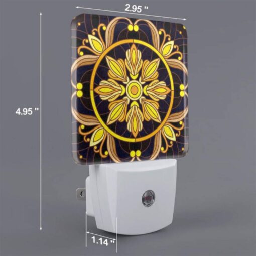Night Light Set Of 2, A Colorful Flower Design With A Yellow Center. -Nuas Diy Shop b0bcd017287d511003bc27760f97d8448715ea60