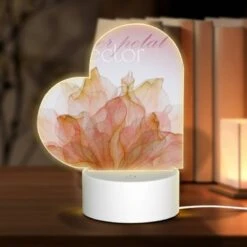 Love Acrylic Night Light, A Flower With A Long Stem.
