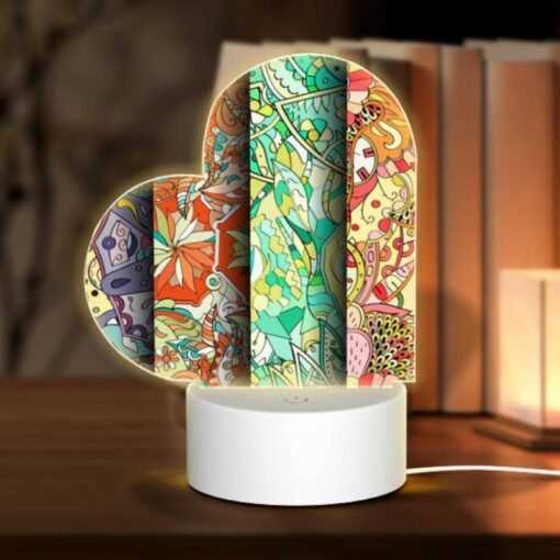 Love Acrylic Night Light, Four Different Colored Designs Of Flowers Are Displayed On A Wall. -Nuas Diy Shop b14779b7cd402e06f3cc508a2fe71a4e53cec063