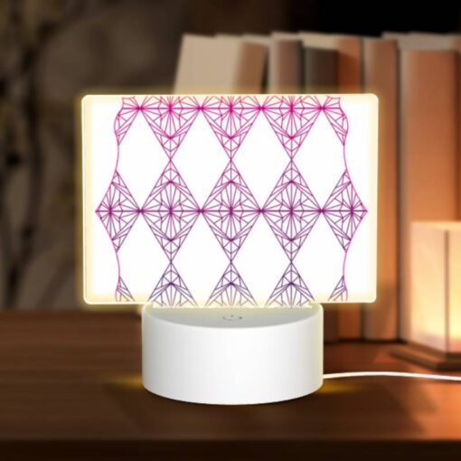 Rectangular Acrylic Night Light, A Purple And Pink Diamond Pattern. -Nuas Diy Shop b15a1407c6fd1aeefabc1ed172d79390b7b05764