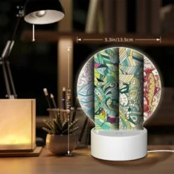 Round Acrylic Night Light, Three Colorful Paintings Are Displayed Side By Side. -Nuas Diy Shop b15c94cce15b035f9c64bba3b1d9380aa820ab81