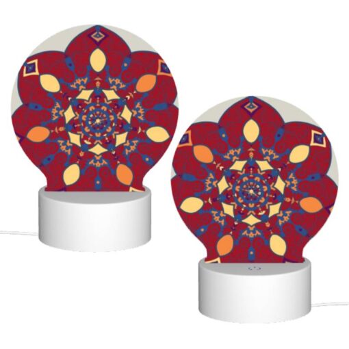 Round Acrylic Night Light, A Colorful Flower Design With A Yellow Center. -Nuas Diy Shop b171d2ea8af5826401aa2f131160efc96071d5c8