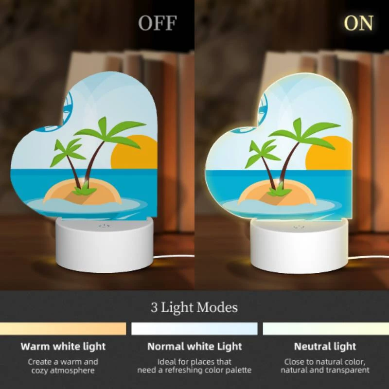Love Acrylic Night Light, A palm tree is growing on a small island in the middle of the ocean. Love Acrylic Night Light, A Palm Tree Is Growing On A Small Island In The Middle Of The Ocean. -Nuas Diy Shop b177ed8675df42f436054cf748b04a768b6c6731