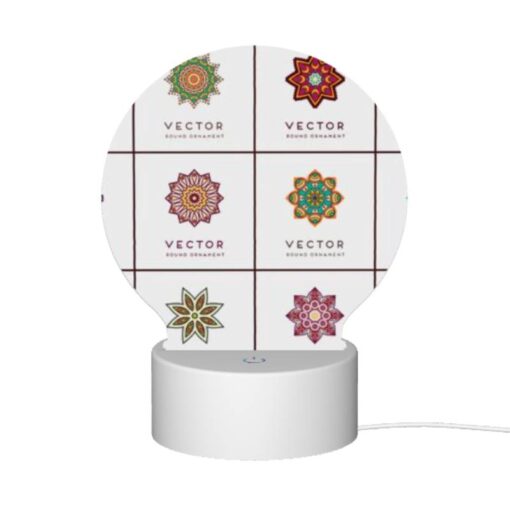 Round Acrylic Night Light, A Collection Of Colorful Geometric Shapes. -Nuas Diy Shop b179996cf8734d35f1c0dfc14a895a797c10de05