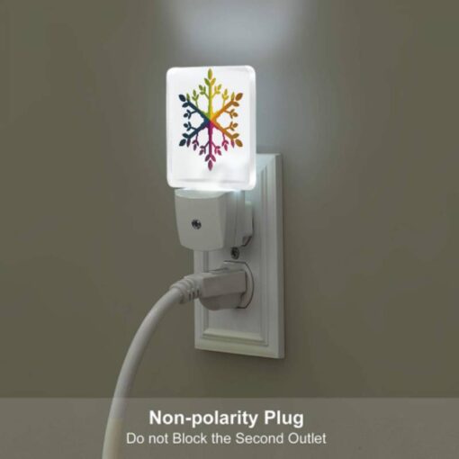 Night Light Set Of 2, A Colorful Snowflake With Green -Nuas Diy Shop b1b76f5361be34070d2e7a190125e61f781a0619