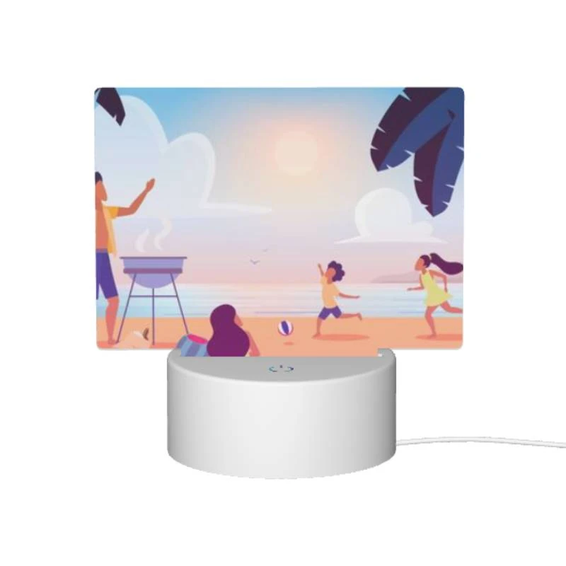 Rectangular Acrylic Night Light, A family is enjoying a day at the beach Rectangular Acrylic Night Light, A Family Is Enjoying A Day At The Beach -Nuas Diy Shop b1c245564a7a5372e156b9afa64c6541cc2d630f